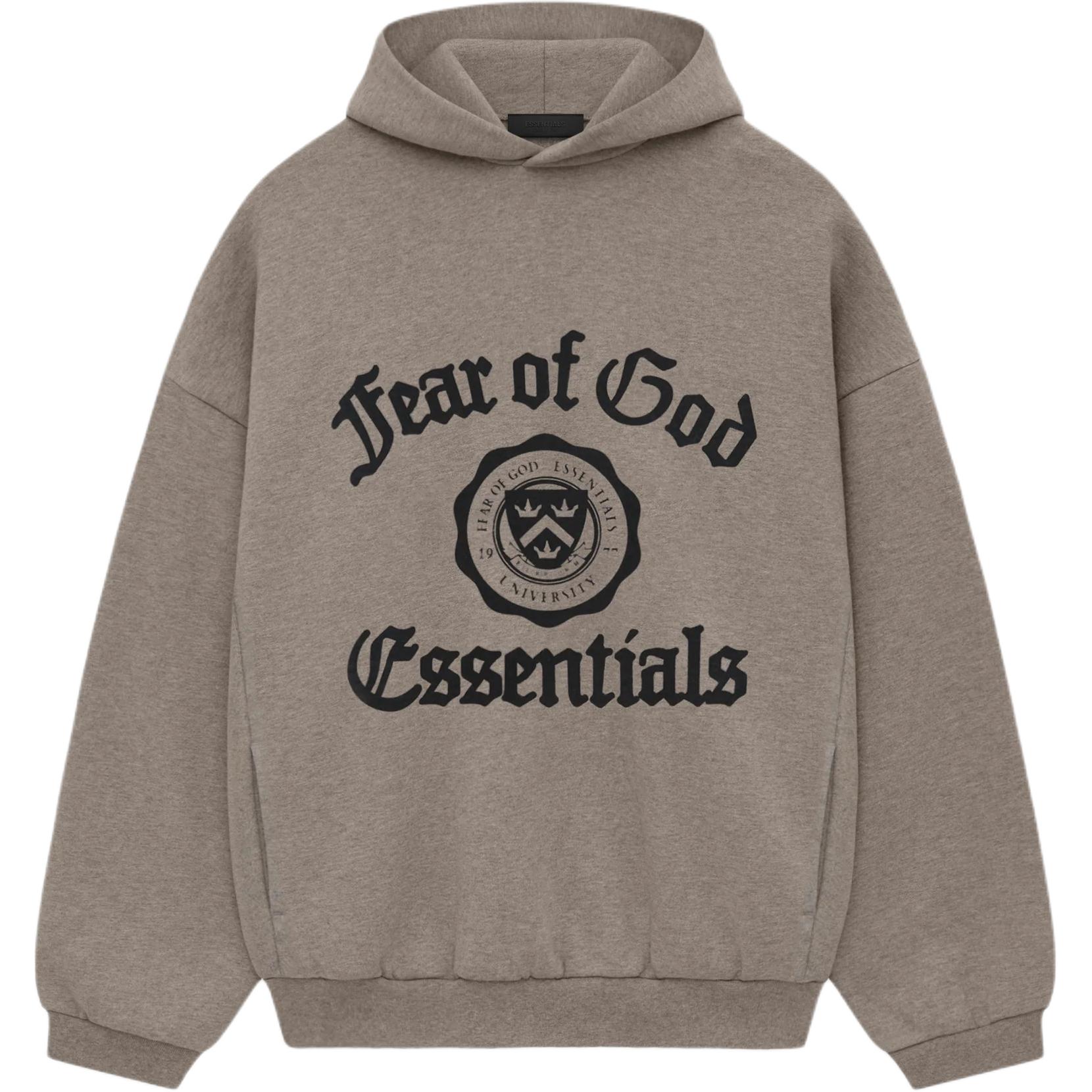 Толстовка Heavy Fleece Vintage Shrunken Hoodie Fear Of God Essentials, цвет Dark Dusty Gray/HEATHER GRAY — фото 2