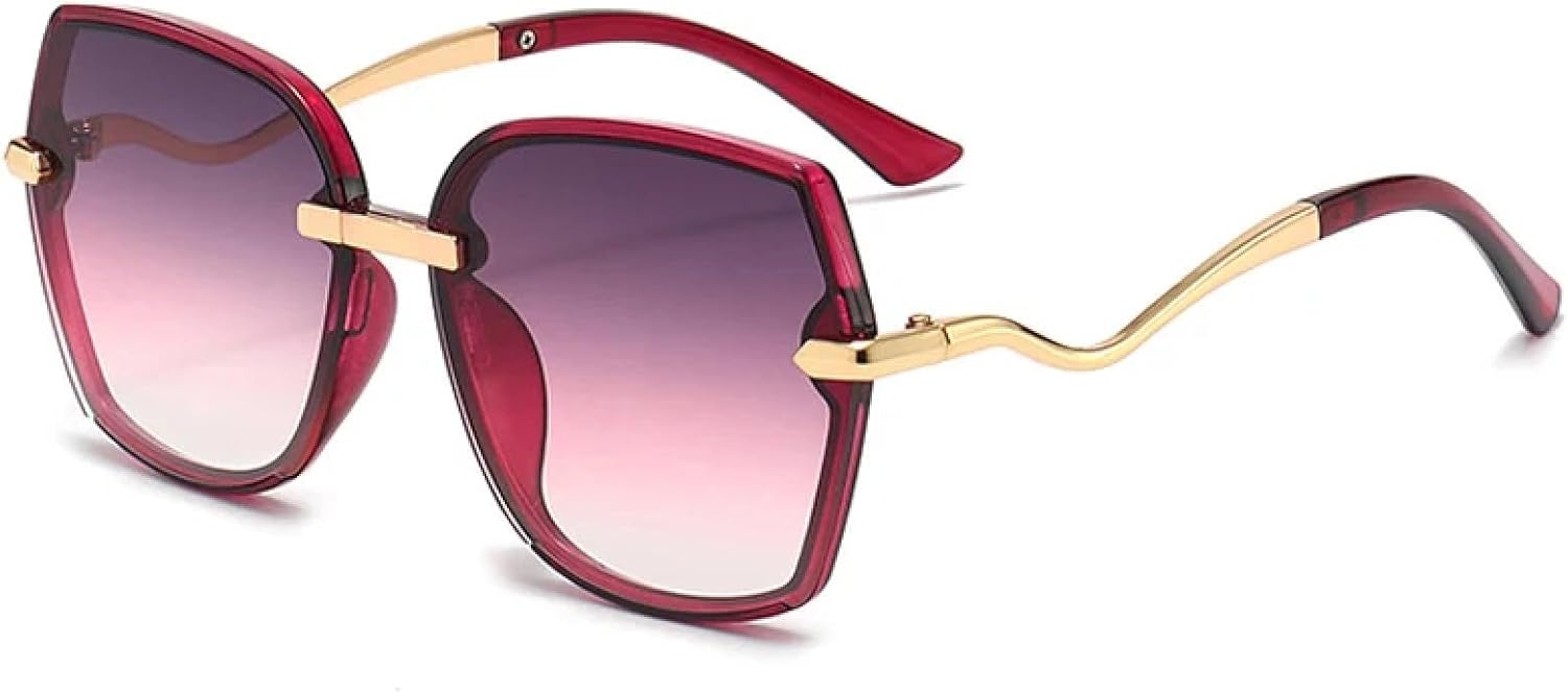 

Модные металлические солнцезащитные очки в крупной оправе для женщин и мужчин, роскошные, в стиле панк, для путешествий, с защитой от УФ-излучения UV400 generic, Purple Gray Pink