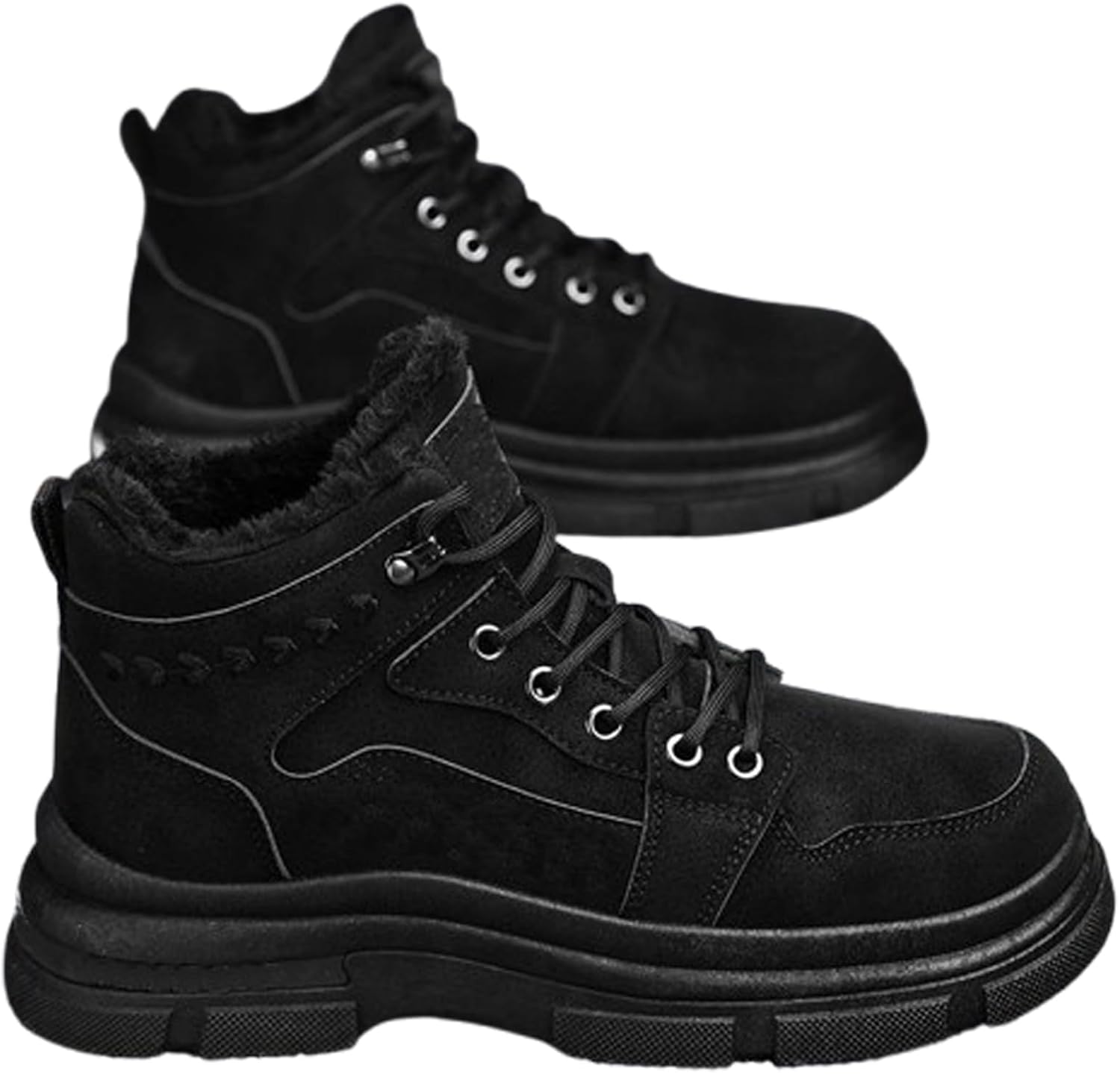 

Мужские ботинки для походов и работы, зимние снегоступы с противоскользящей подошвой, удобные теплые ботинки для активного отдыха на свежем воздухе Generic, черный