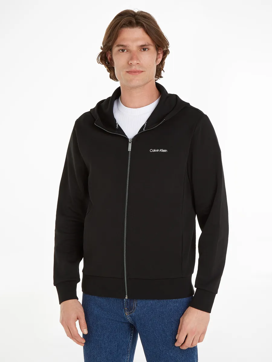 

Толстовка Calvin Klein "MICRO LOGO REPREVE HOODIE JACKET" с надписью-логотипом, черный