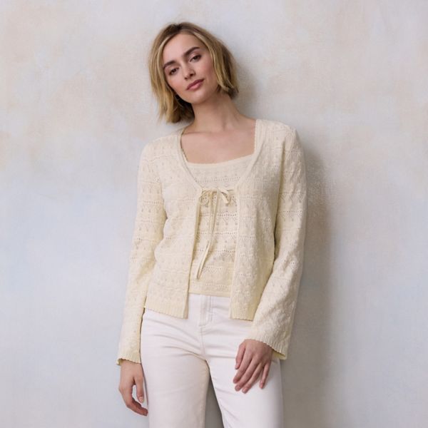 

Миниатюрный кардиган с V-образным вырезом Lc Lauren Conrad, цвет fusilli