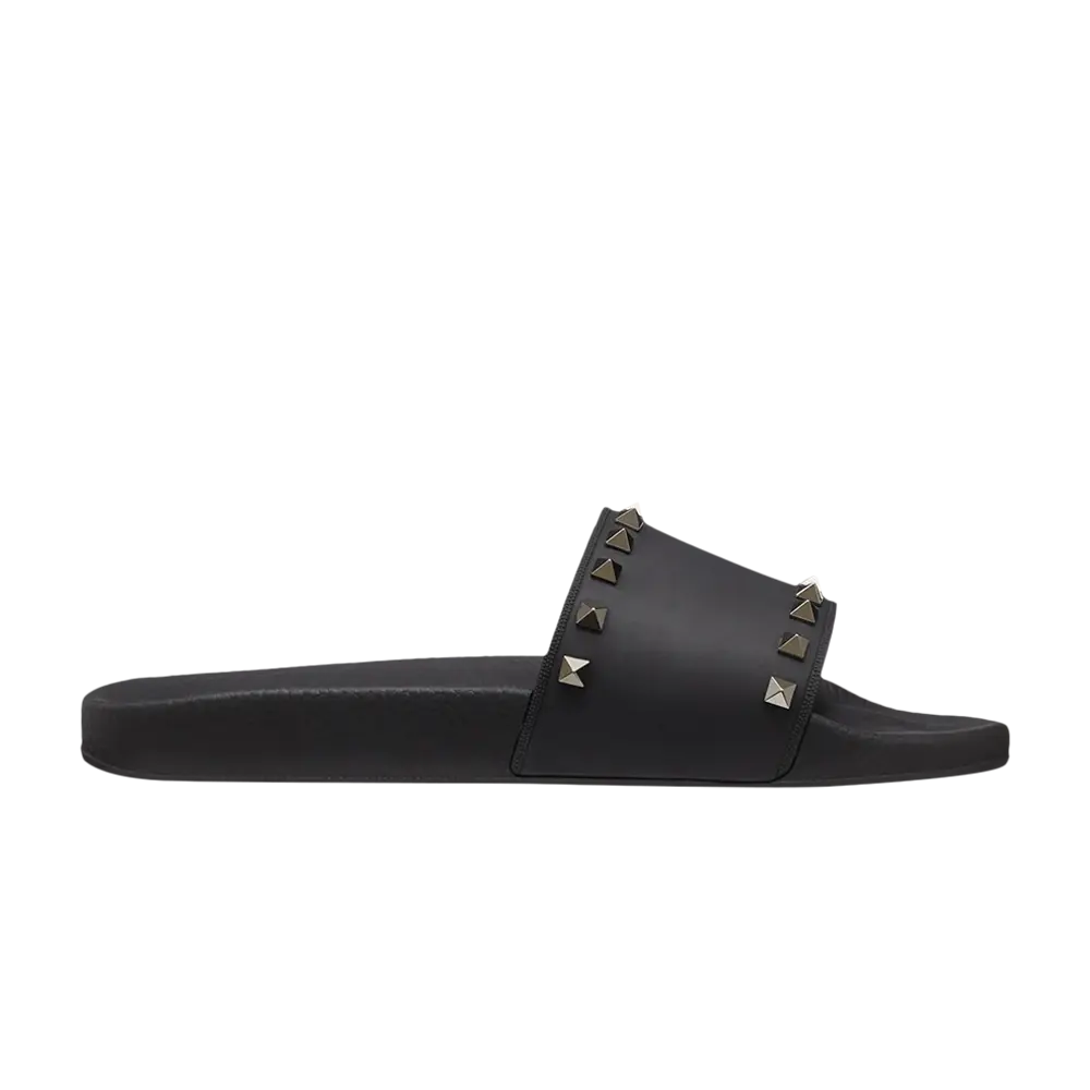 Шлепанцы Valentino Rockstud Slide, черный