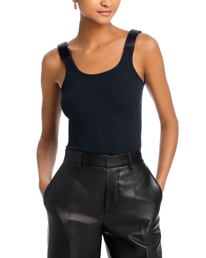 

Майка Helmut Lang из мягкой рубчатой ​​ткани, черный