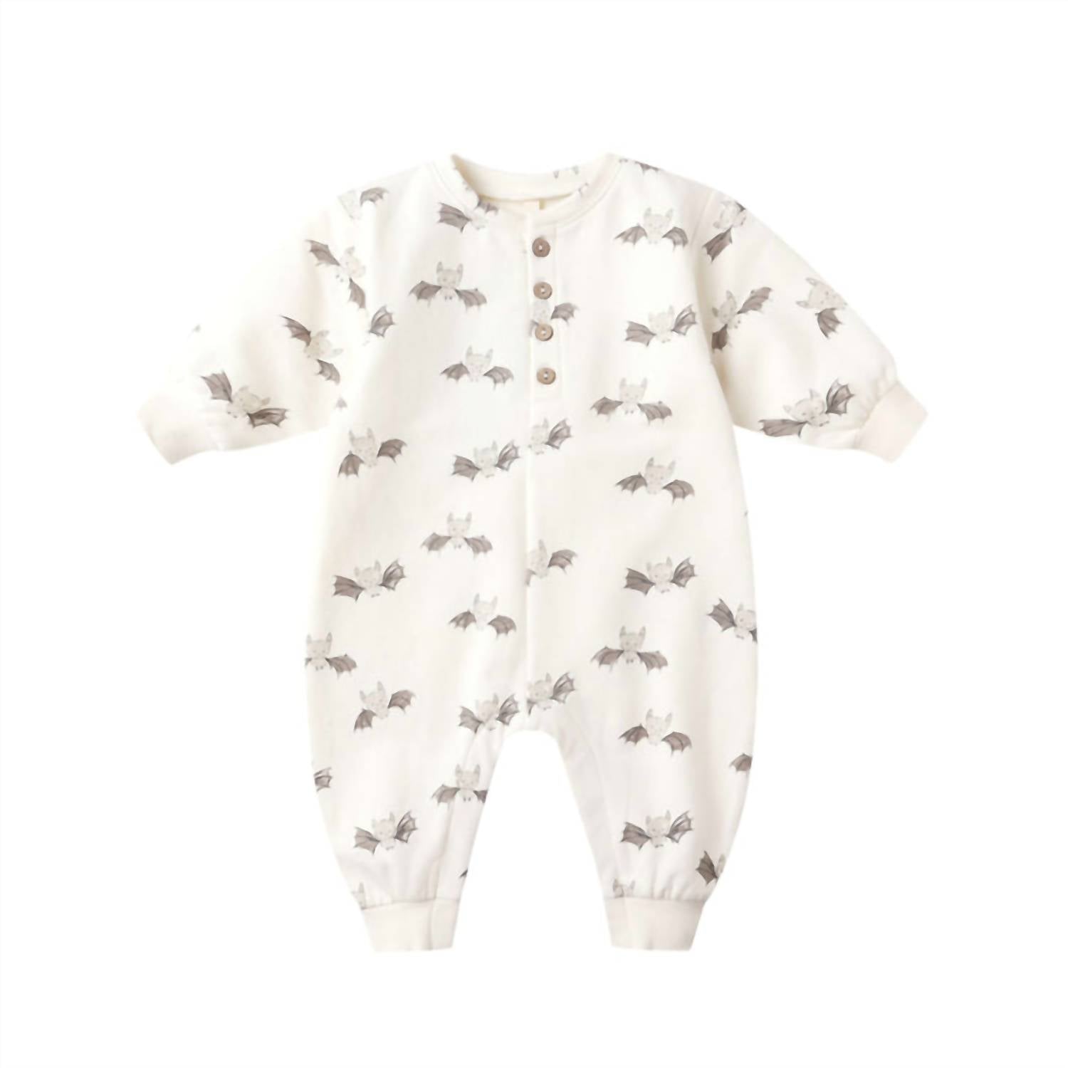 

Детский флисовый комбинезон "Летучие мыши" свободного кроя, бежевый Quincy Mae, бежевый