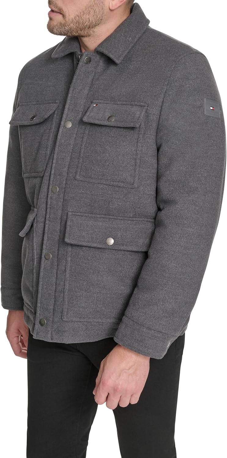 Мужская шерстяная куртка Tommy Hilfiger с четырьмя карманами, Heather Grey — фото 3