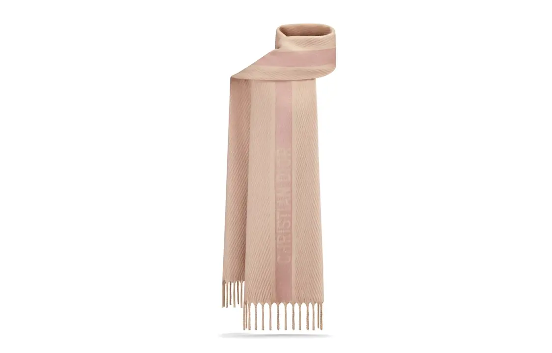 

DIOR Вязаный шарф женский розовый, Rose Pink