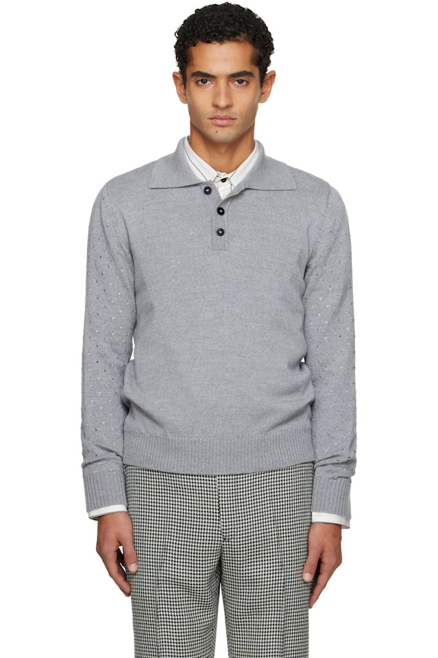 

Ernest W. Baker Серая рубашка поло в горошек