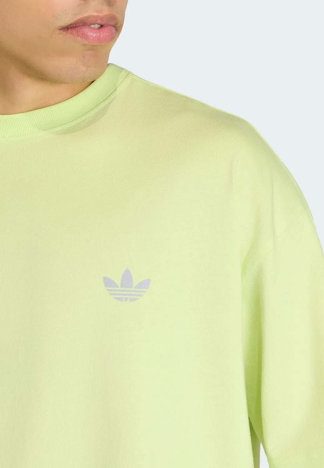 Футболка Adidas Originals Trefoil Essentials лимонного цвета — фото 4