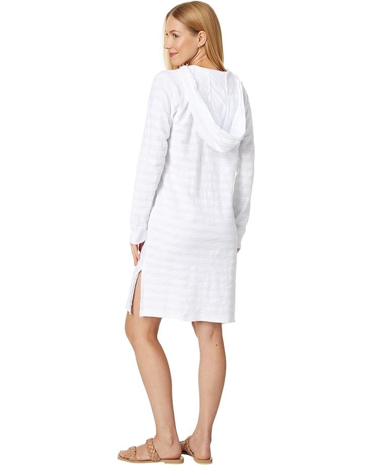 

Платье Mod-o-doc Shadow Stripe French Terry Long Sleeve Hoodie Dress, белый