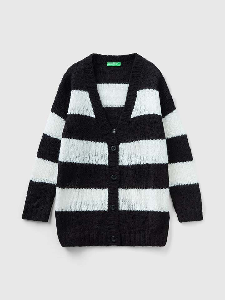 

Кардиган Benetton Cardigan, черный/белый