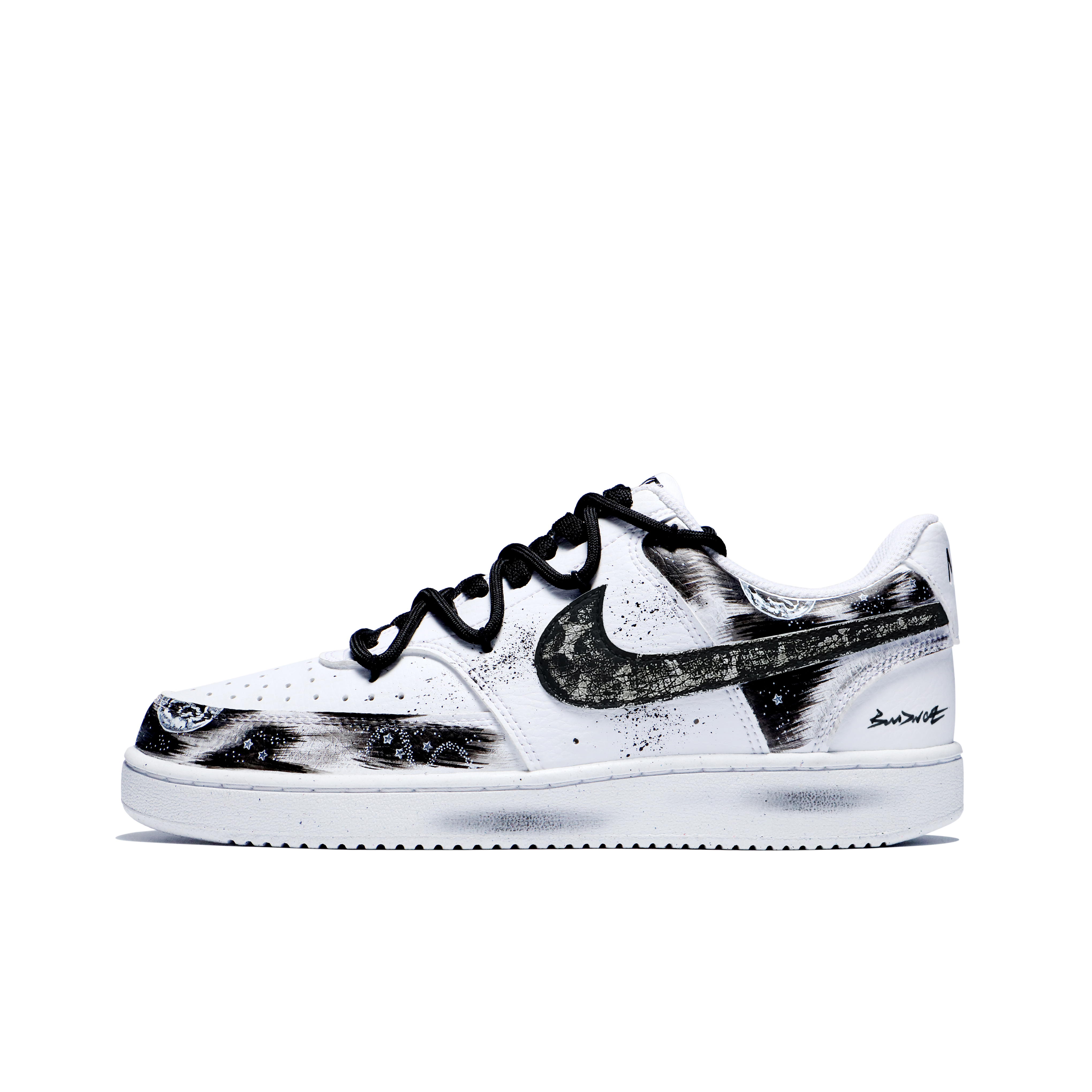 

Nike Кроссовки Court Vision 1 с низким верхом, нескользящие, износостойкие, мужские, черно-белые