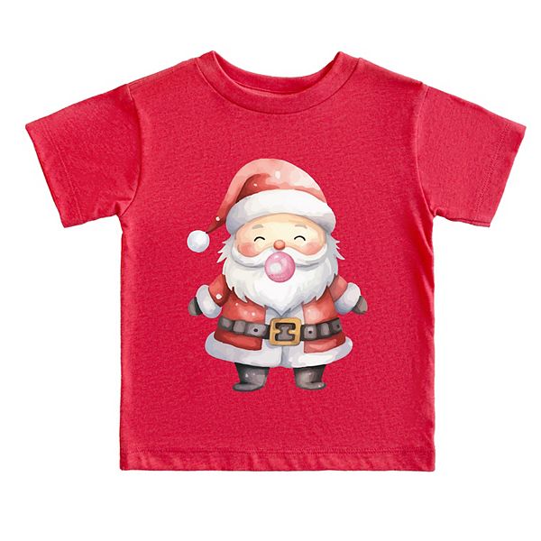 

Футболка с принтом Watercolor Santa Bubblegum для малышей The Juniper Shop, Heather Red