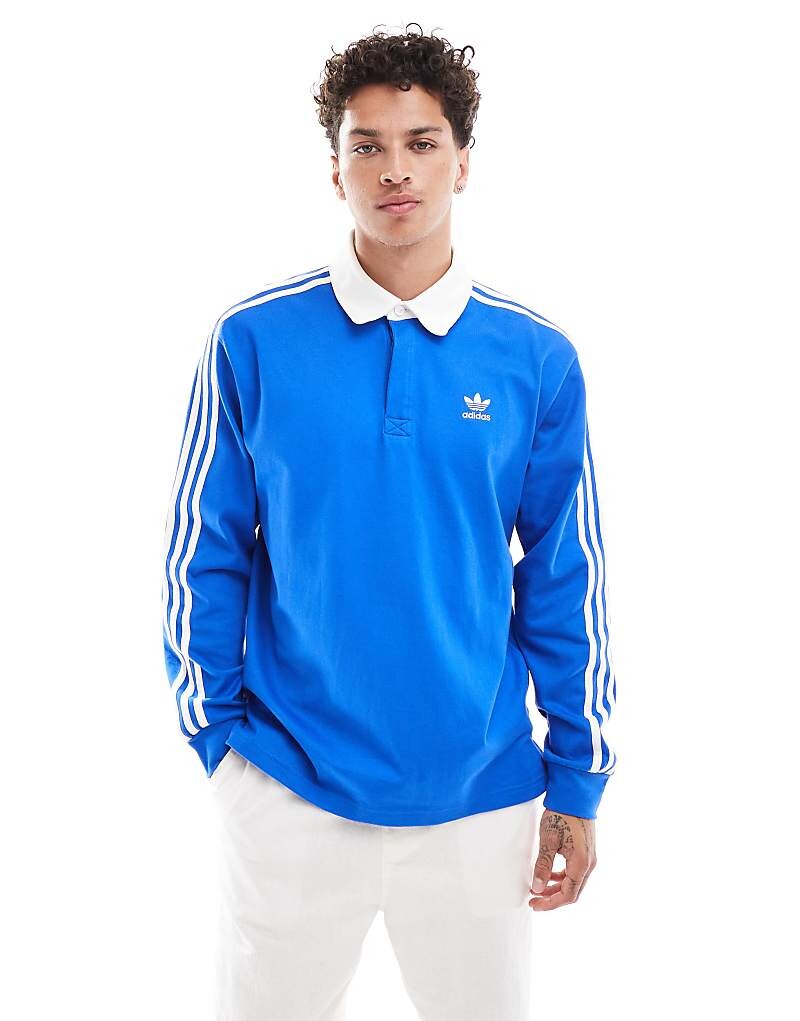 

adidas Originals – Adicolour – Синий топ в стиле регби
