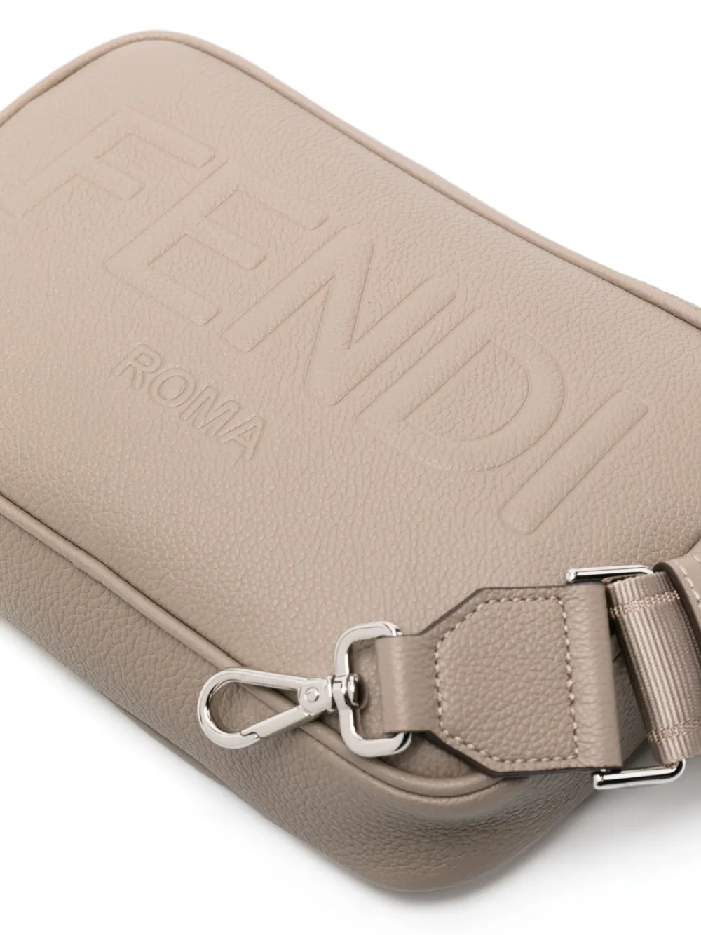 Каркасная сумка с тисненым логотипом FENDI, коричневый — фото 4
