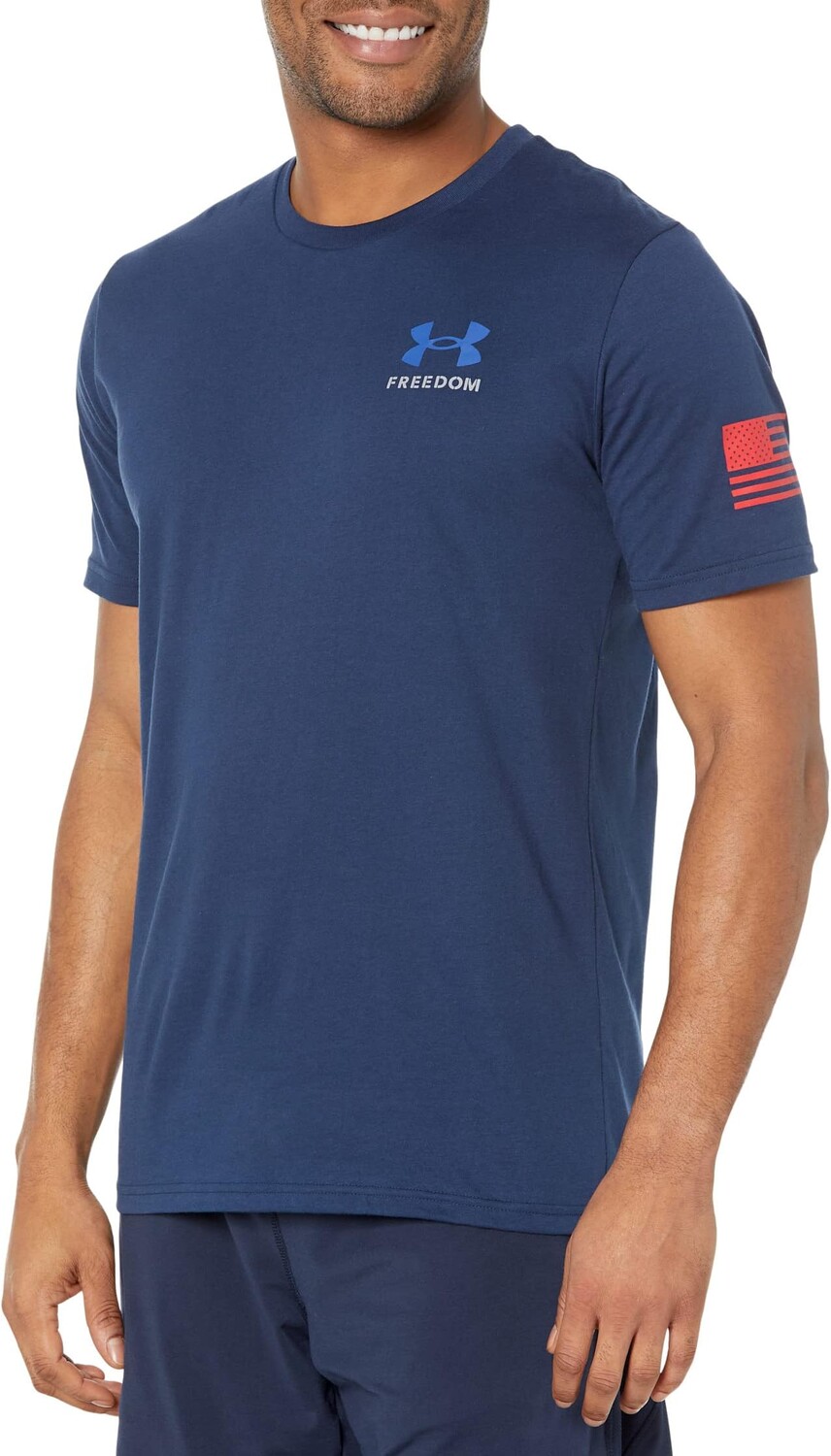 

Футболка Under Armour New Freedom Flag T-Shirt, цвет Academy/Red/Royal