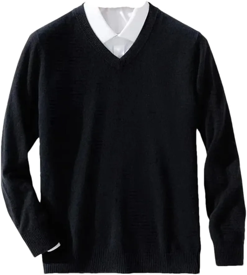 

Мужской вязаный свитер с V-образным вырезом