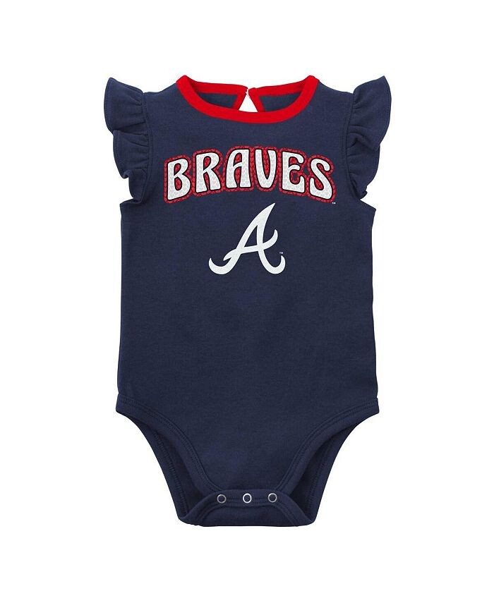 Комплект боди Atlanta Braves Little Fan для новорожденных, комплект из двух комплектов боди для мальчиков и девочек темно-синего и серо-хизерового цвета Outerstuff, синий — фото 3