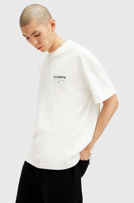 Футболка Allsaints Underground Oversized Crew Neck, белый/черный — фото 3