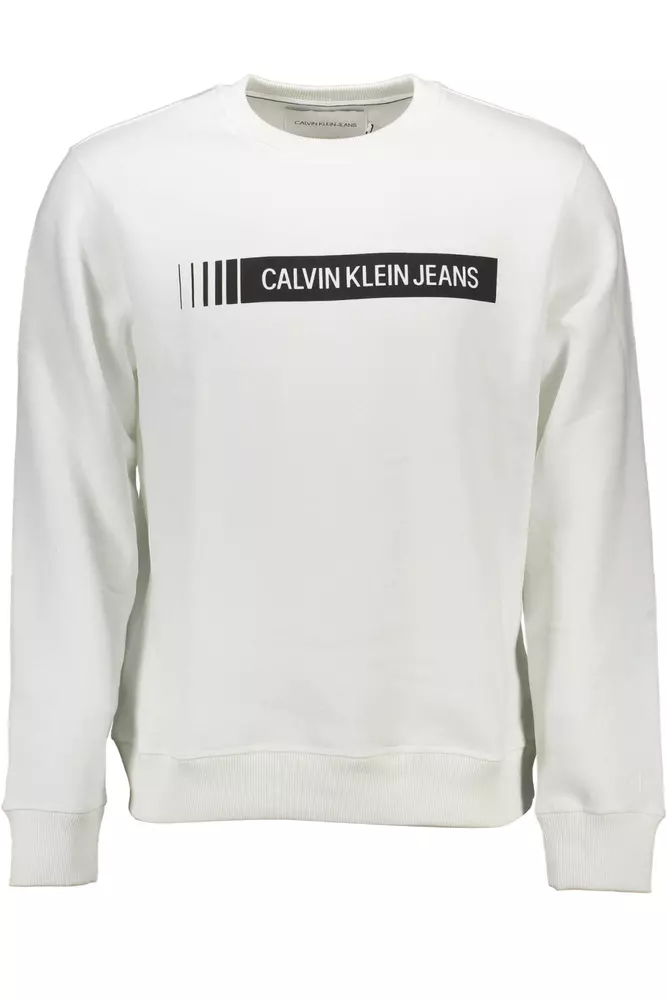 

Белый хлопковый мужской свитер Calvin Klein