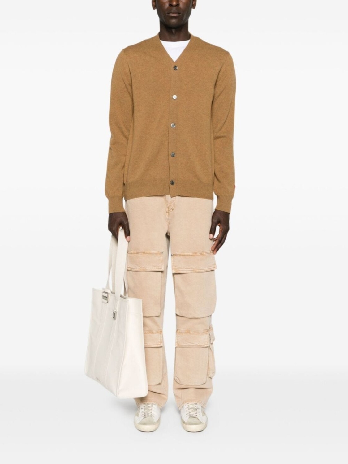 Comme Des Garçons Play шерстяной кардиган с нашивкой, нейтральный цвет — фото 3