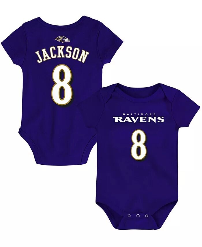 

Боди для младенцев Lamar Jackson Purple Baltimore Ravens Mainliner, имя, номер Outerstuff, фиолетовый
