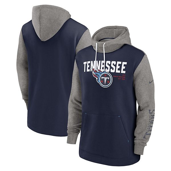 Мужской синий свитшот с капюшоном Tennessee Titans в стиле колор-блок Nike — фото 2