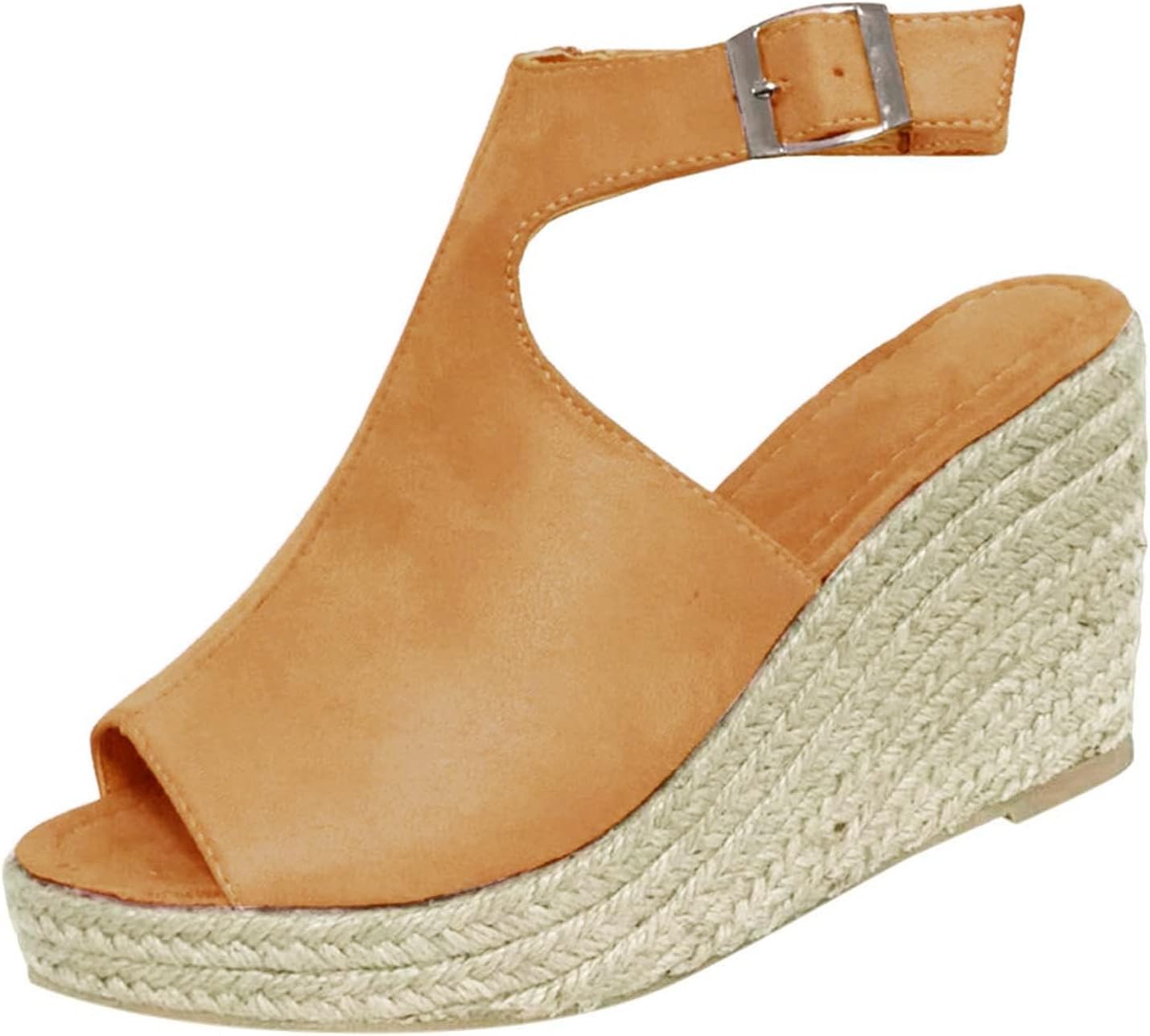 

Женские платформенные сандалии с открытым носком, ремешком на щиколотке, высокие каблуки, ботильоны, лаконичные повседневные летние обувь для отпуска, нарядные сандалии на танкетке для пляжа и свадьбы Kvotuu, хаки