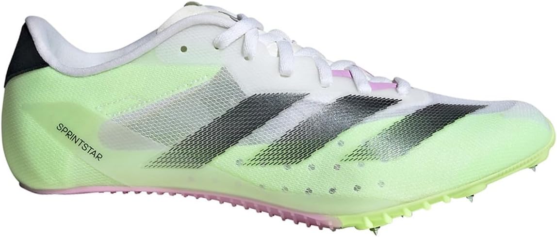 

Кроссовки Adidas Унисекс-взрослые Adizero Sprintstar для легкой атлетики, белый/черный/зеленый