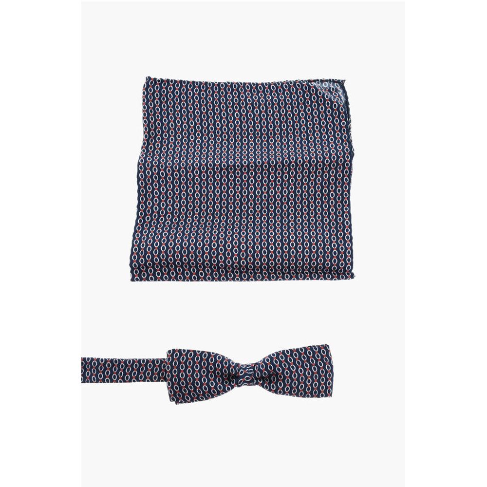 

CC COLLECTION шелковый нагрудный платок с бабочкой Corneliani, синий