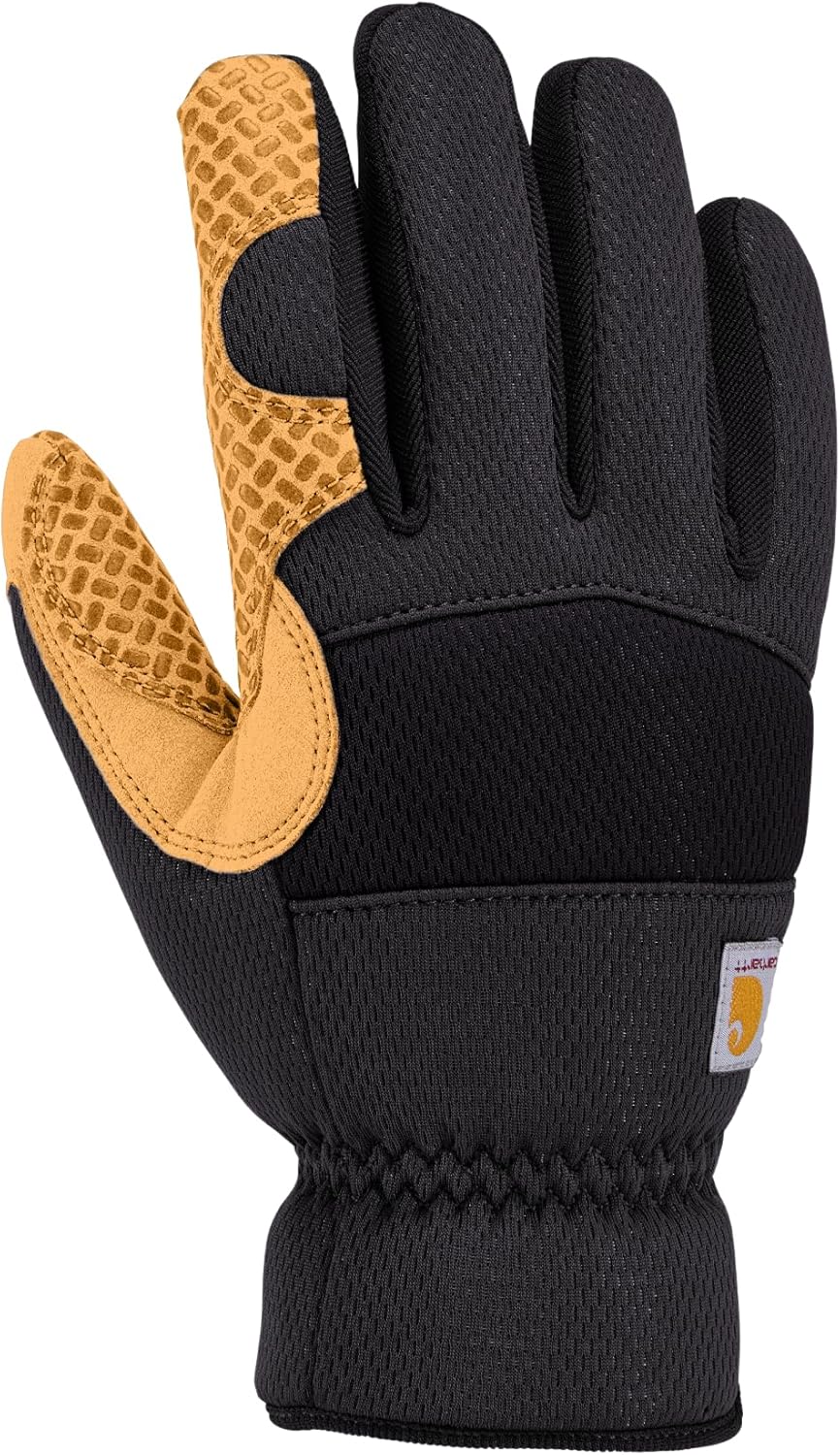 

Carhartt Women's GL0829W женские перчатки с термоподкладкой, высоким уровнем ловкости, открытой манжетой и усиленной хваткой, Black Barley