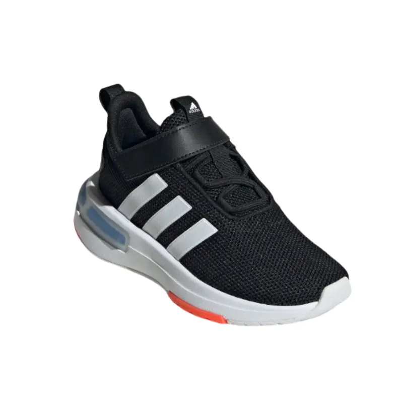 Adidas Racer tr23 нескользящие и дышащие низкие детские повседневные кроссовки black/white/neon red kids' — фото 4