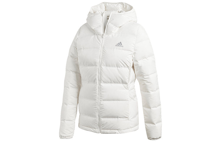 Гелионовая пуховая куртка зимняя женская ярко-белая Adidas — фото 2