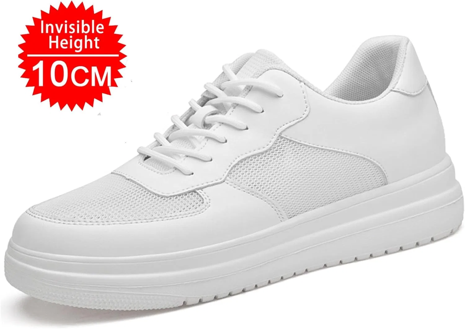 Кроссовки Herren Schuhe Sportschuhe Turnschuhe Laufschuhe Schuhe mit Erhöhungen für Herren, 6/8/10 см, , höhenverstellbar, lässige mit Erhöhungen, rutschfeste, atmungsaktive Turnschuhe Schnürschuhe Generisch, Weiß — фото 3