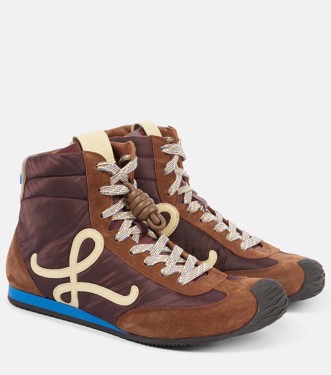 Балетные кроссовки Runner 2.0 на высокой платформе Loewe, Brown/ Yellow/ Blue
