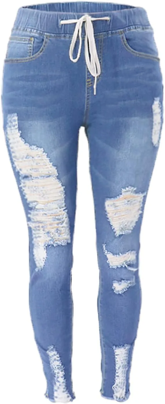 

Atditama женские джинсы Mid Waisted Stretch Ripped Distressed Tummy Control Straight Ankle Frayed Skinny