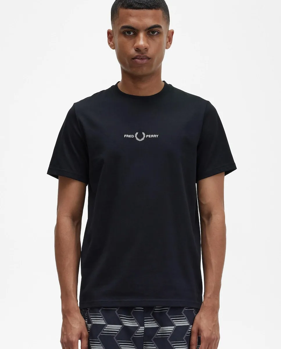 

Футболка мужская с короткими рукавами и круглым вырезом Fred Perry, черный