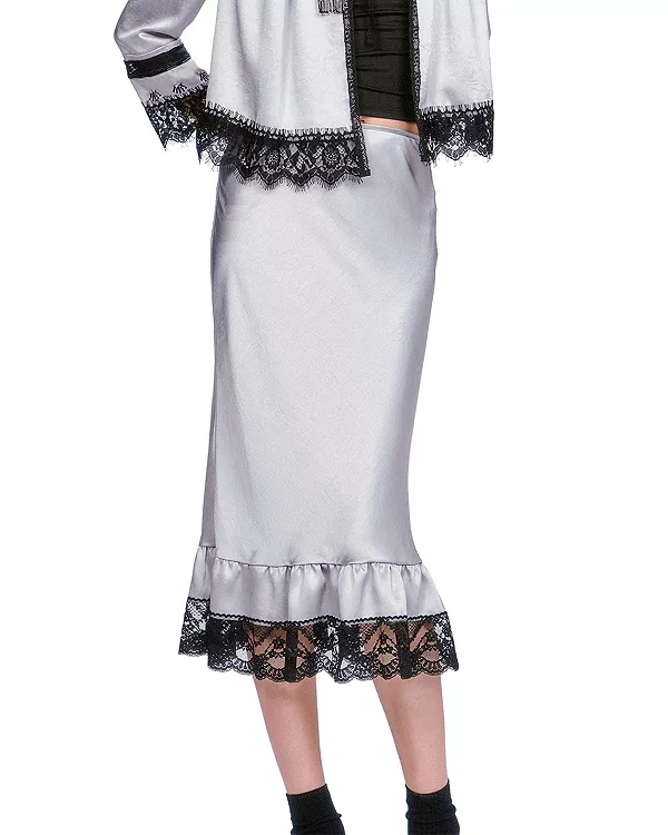 

Будуарная кружевная юбка Anna Sui, серебряный