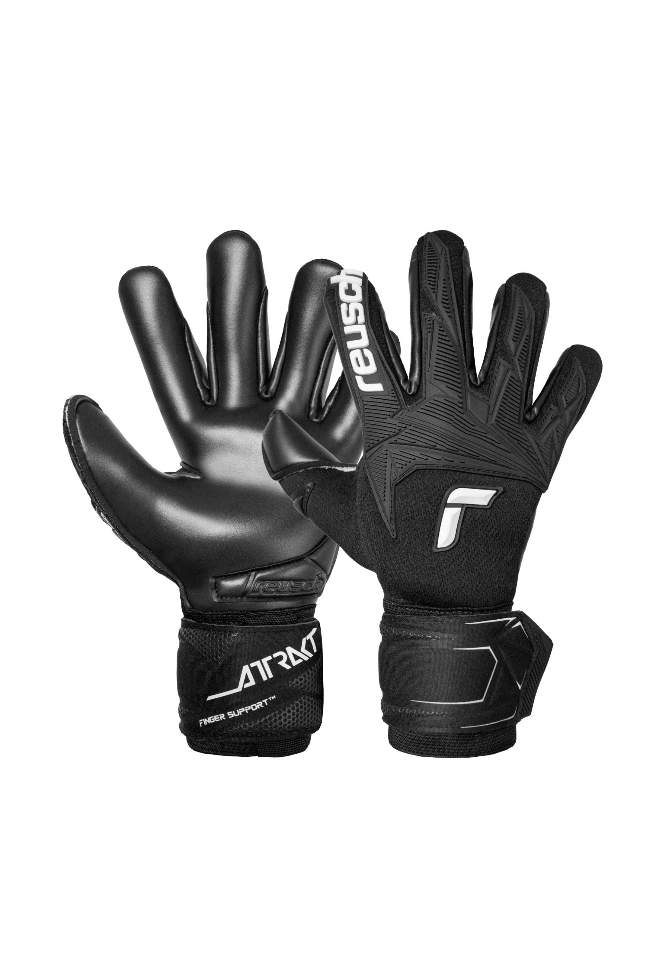 

REUSCH Атлетические перчатки 'Attrakt Freegel Infinity Finger Support' в черном цвете