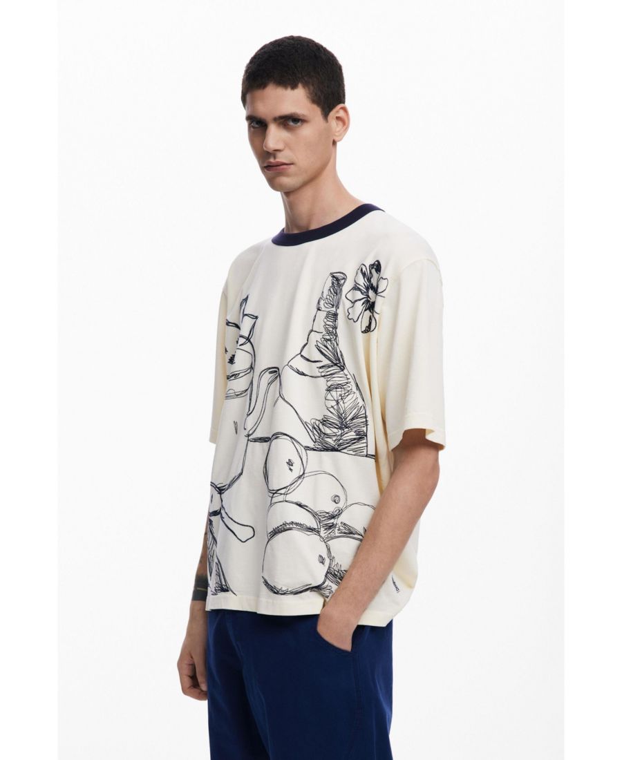 

Мужская футболка с коротким рукавом, натюрморт Desigual, Light beige