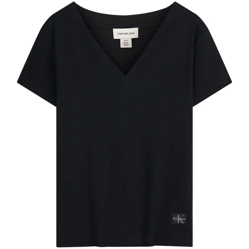 Футболка женская V-Neck Moderate Calvin Klein, UB1-Space Black