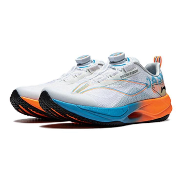 Суперлегкие 21 детские кроссовки GS Low-top Standard белые флуоресцентные сладко-оранжевые Lining Young, белый — фото 3
