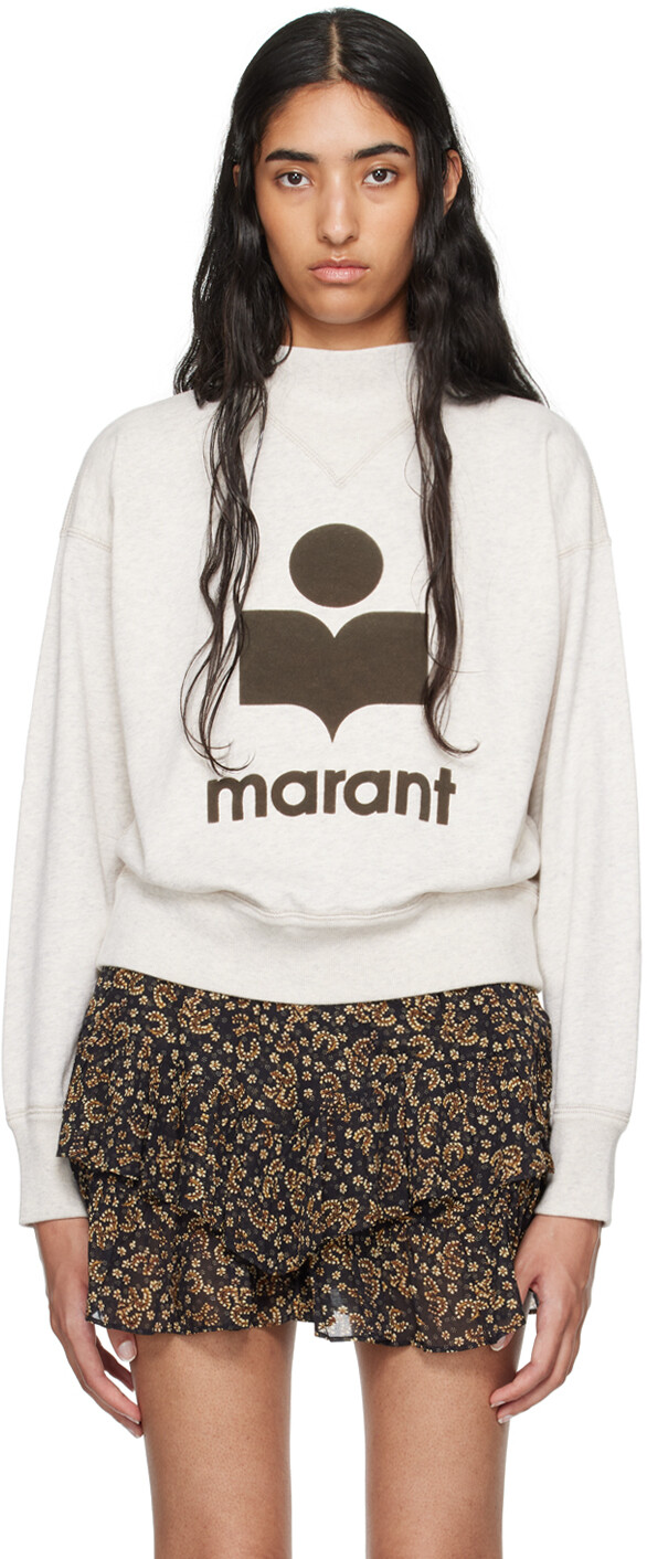 

Серая толстовка Moby Isabel Marant Etoile, экрю/хаки