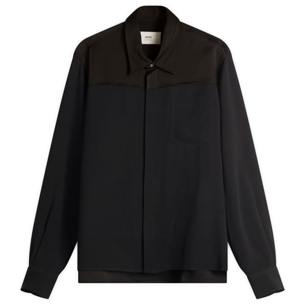 

Рубашка с длинными рукавами из смешанного материала Ami Paris, черный
