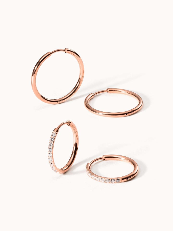 

PURELEI Набор из 2 очаровательных сережек с блестками в цвете розового золота