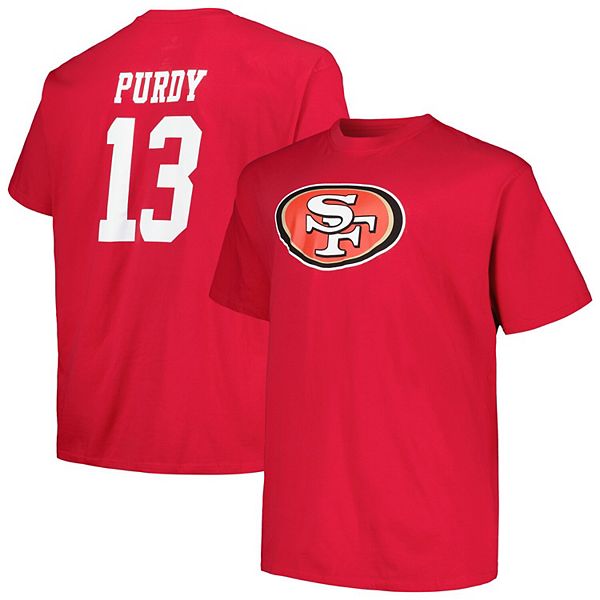

Футболка с именем и номером игрока brock purdy san francisco 49ers scarlet big & tall Unbranded
