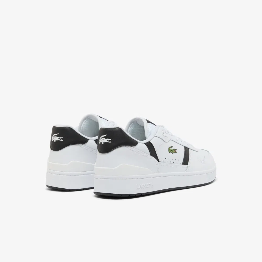 Мужские низкие кожаные кроссовки T-Clip Set белые от Lacoste — фото 3
