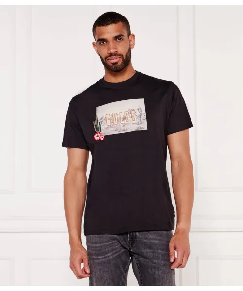 

Футболка «Сад кактусов» Regular fit Guess Jeans, черный