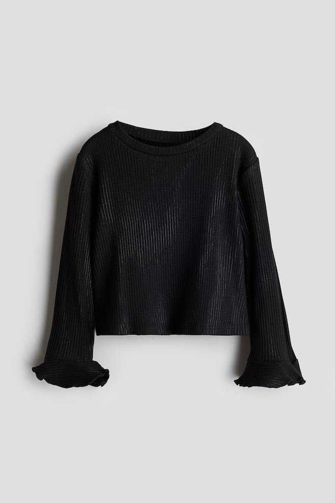 

Топ из джерси с расклешенными рукавами H&M, черный