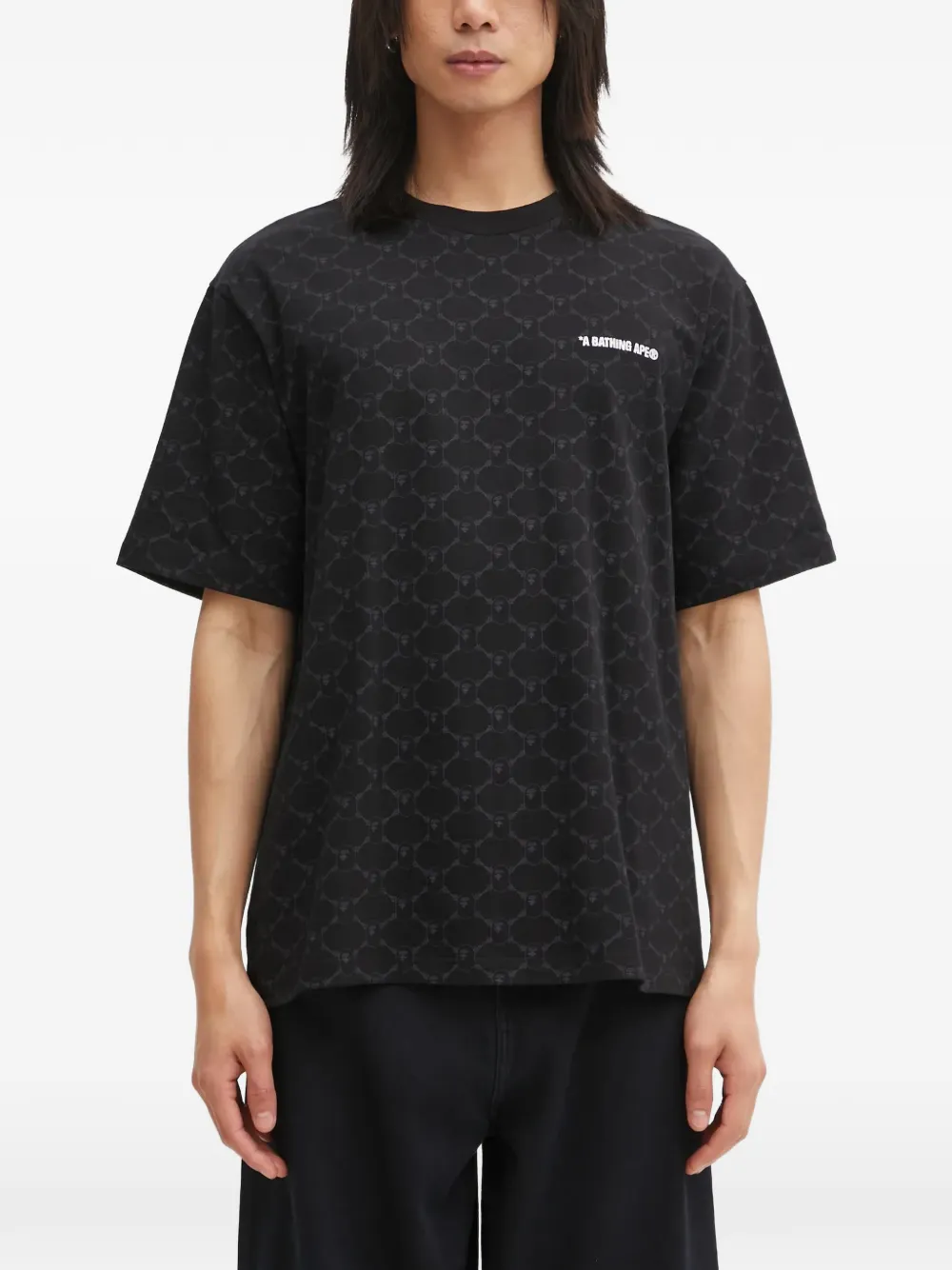 

Футболка с монограммой college и круглым вырезом A BATHING APE, черный