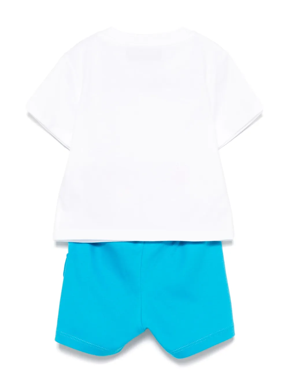 Комплект из футболки и шортов с логотипом Moschino Kids, синий — фото 2